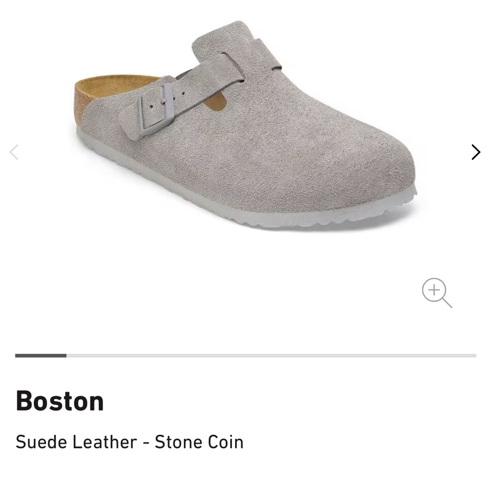 Birkenstock Boston Suede Leather Clogs - Gray 39 wide